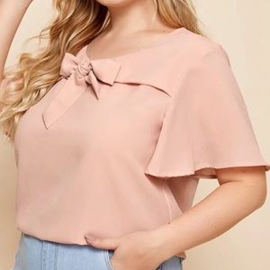 Solid Tie Blouse